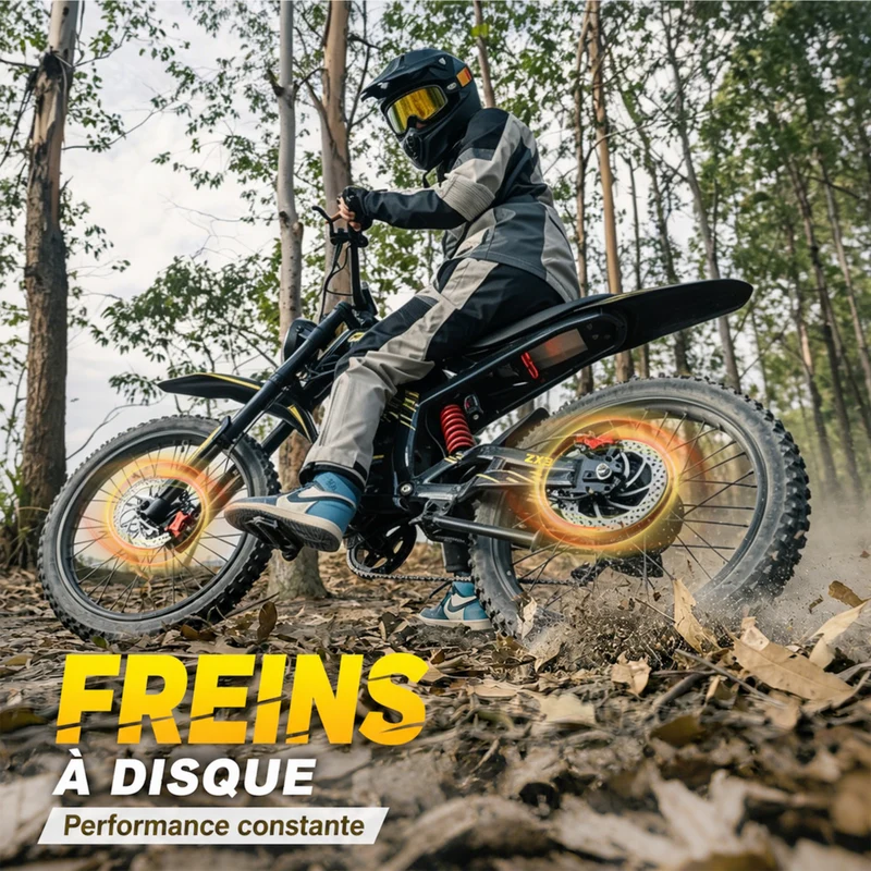 Gyrocopters - Moto électrique tout-terrain pour adultes ZX3 - Vitesse 60 km/h, autonomie 161 km - Jaune