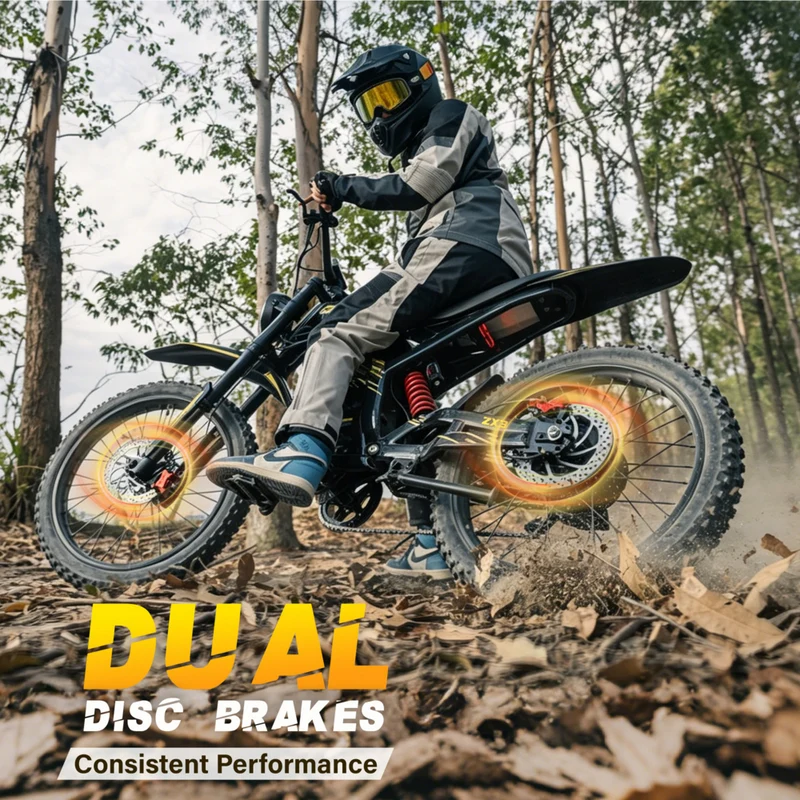 Gyrocopters ZX3 Electric Dirt Bike for Adults - Speed upto 60 kmph - PAS Range upto 161 km - Peak 2800W - 24" - Yellow