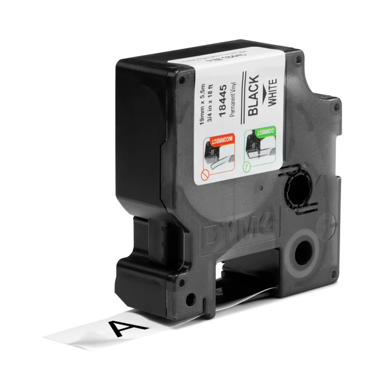 DYMO - Étiquettes adhésives Rhinoâ„¢ Industrial en vinyle, 3/4 po x 18 pi, noir sur blanc