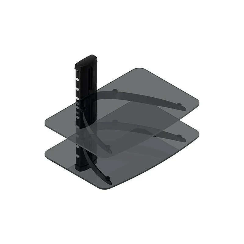 TygerClaw Double Layer DVD Stand with Black Coloured Glass, (LCD8217BLK)