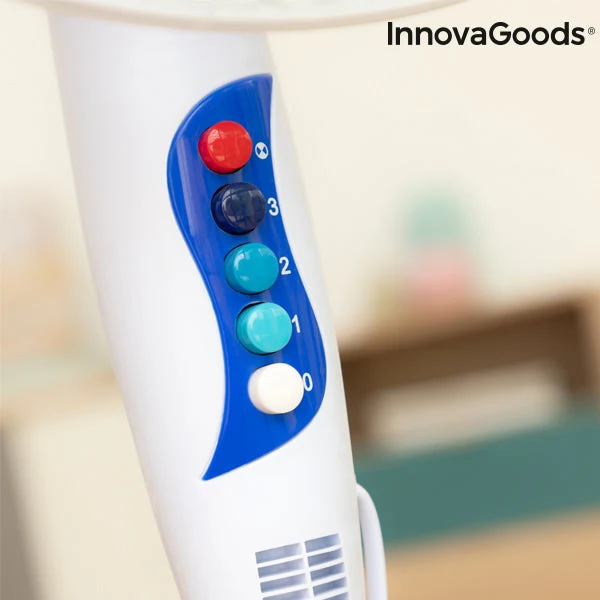 InnovaGoods Ø 40 cm 50W White Blue Pedestal Fan
