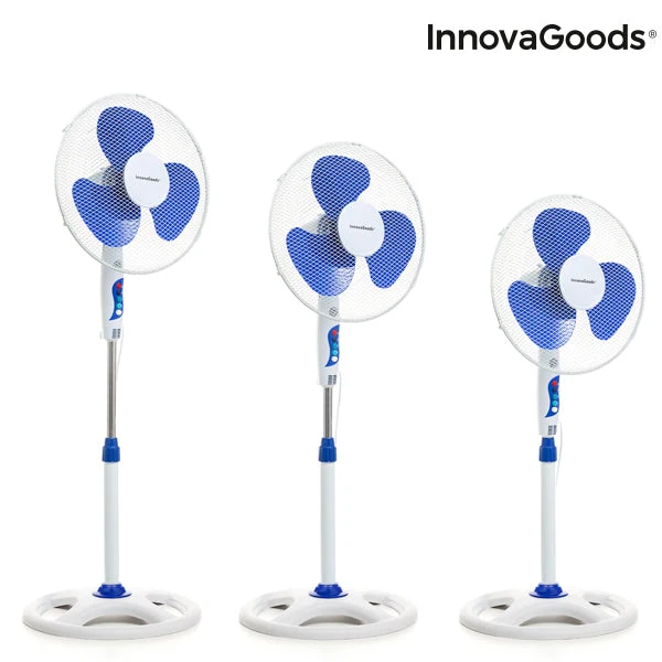 InnovaGoods Ø 40 cm 50W White Blue Pedestal Fan