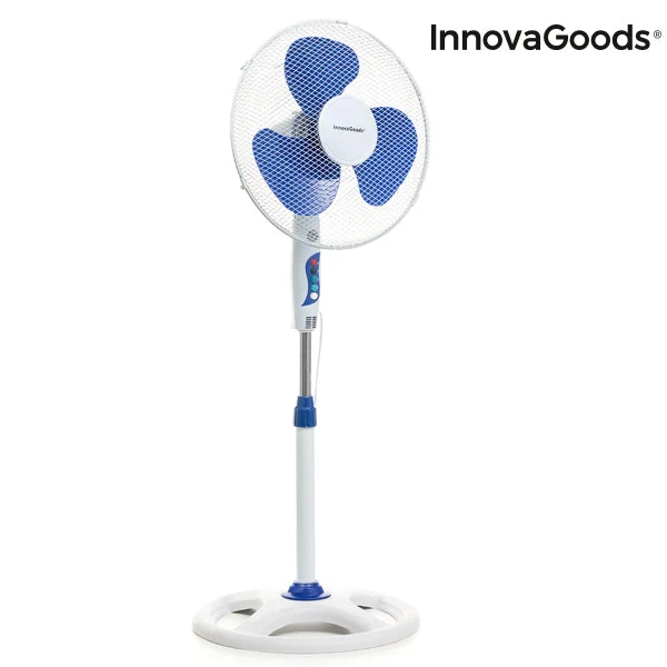 InnovaGoods Ø 40 cm 50W White Blue Pedestal Fan