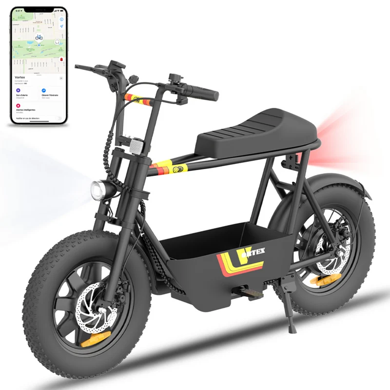 Gyrocopters - Trottinette électrique Vortex pour adultes et adolescents - Vitesse 32 km/h - Autonomie 28 km - Application - Noir