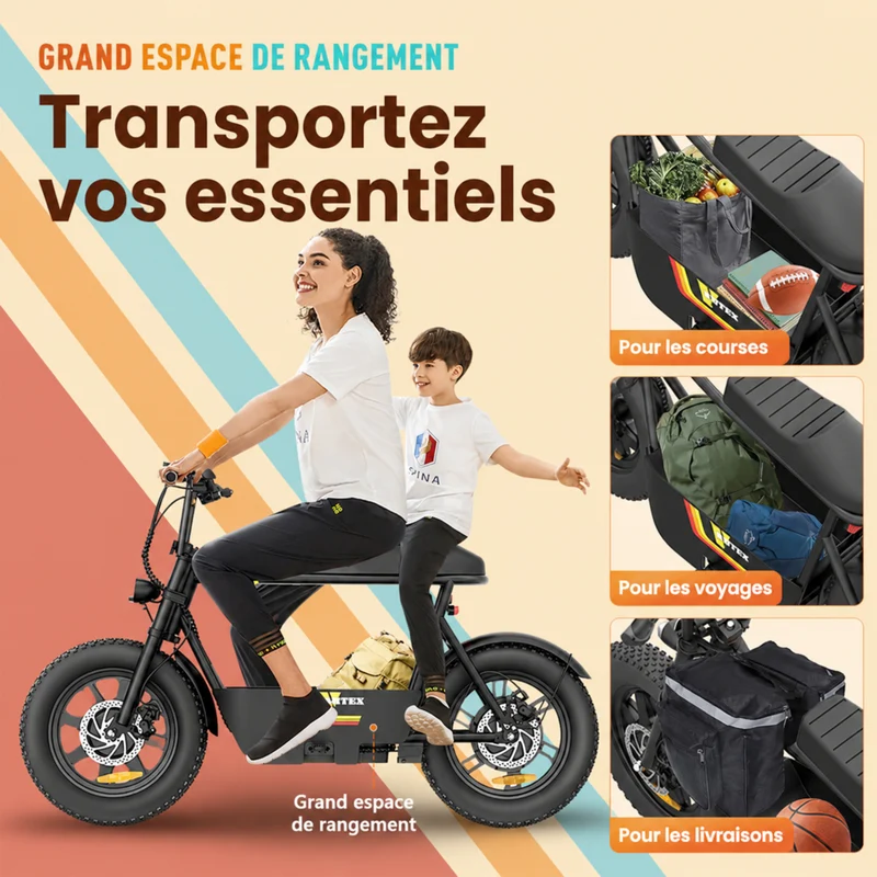 Gyrocopters - Trottinette électrique Vortex pour adultes et adolescents - Vitesse 32 km/h - Autonomie 28 km - Application - Noir