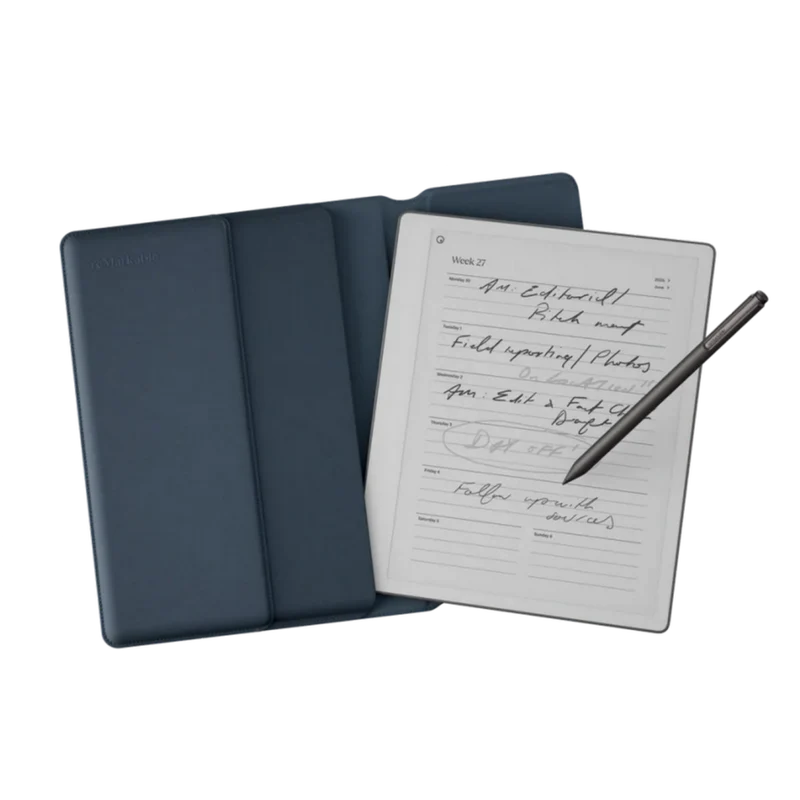 reMarkable Paper Pure 10.3 inch with Marker Plus and Sleeve Folio Polymer Weave - Ocean Blue