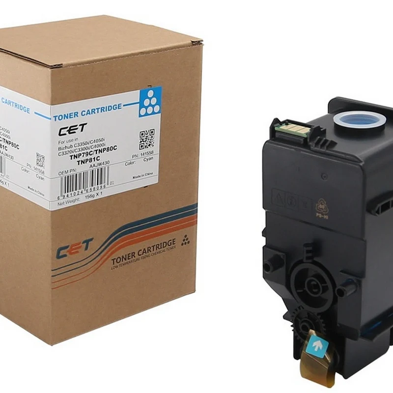 CET - Konica Minolta Bizhub C3300i/3320i/3351i/4001i/4050i TNP79C/TNP80C/TNP81C Cartouche de toner - Rendement Standard - Cyan