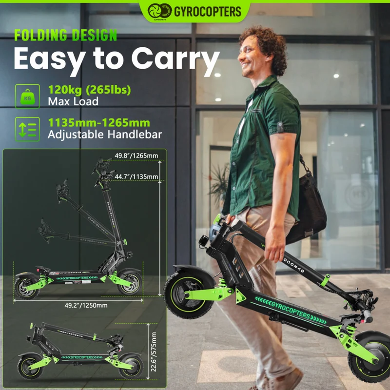 Gyrocopters Plaid 3.0 Electric Scooter for Adults & Teens - Speed 45 kmph Range 45 km - APP - Black