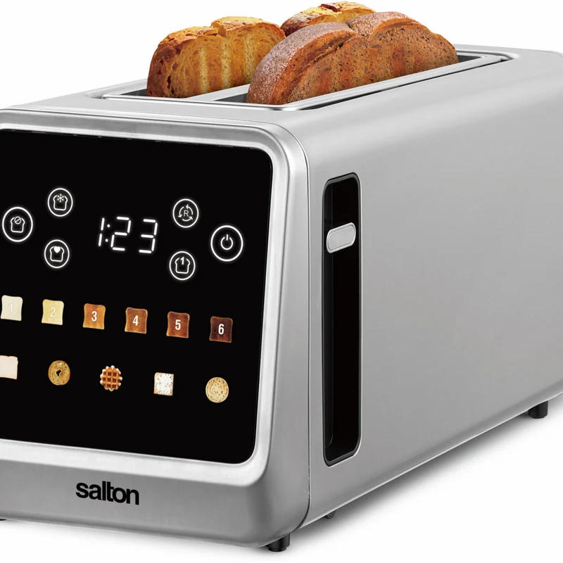 Salton Touchscreen Long Slot 4 Slice Toaster - Stainless Steel