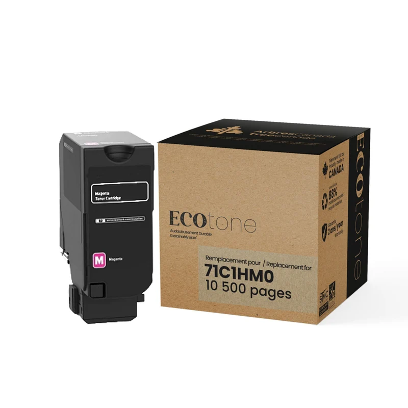 Ecotone Lexmark 71C1HM0 Cartouche de toner remanufacturée - Rendement élevé - Magenta