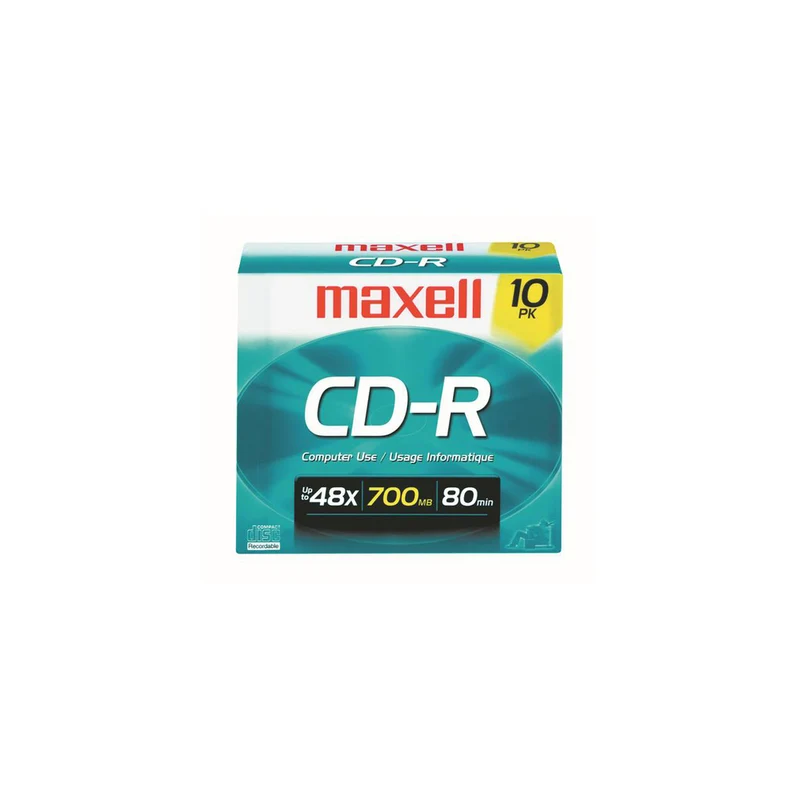 Maxell Recordable Write-Once CD-R's - 700 MB - 10 Pack