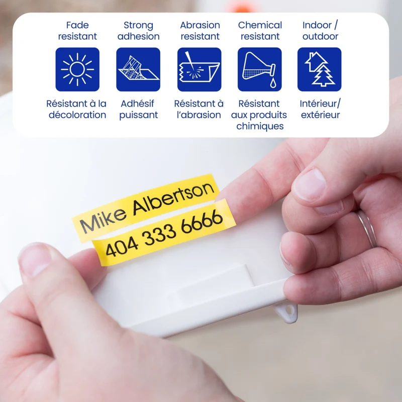 Brother Genuine TZe-S231 Extra Strength Adhesive Tape for P-touch Label Makers - 12 mm wide x 8 m long - Black on White
