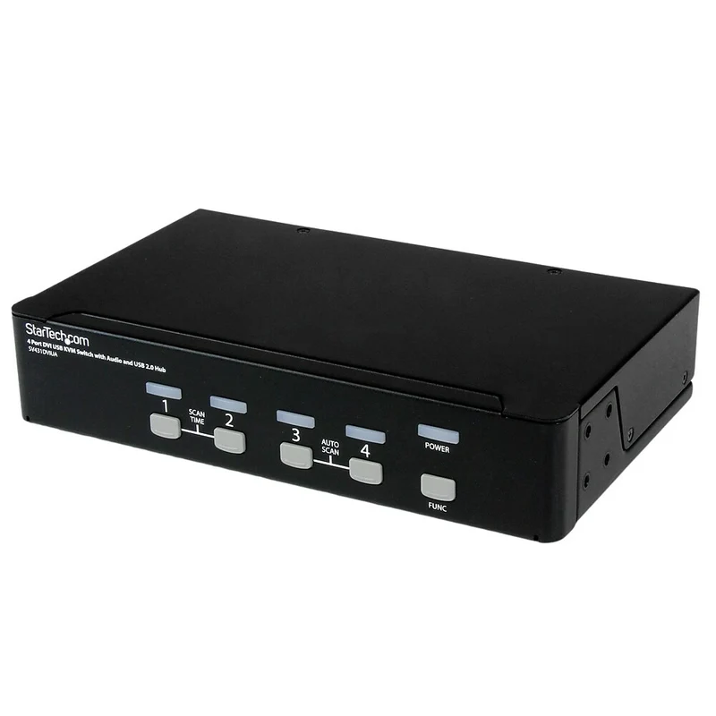 StarTech DVI USB KVM Switch with Audio and USB 2.0 Hub, 4 Port