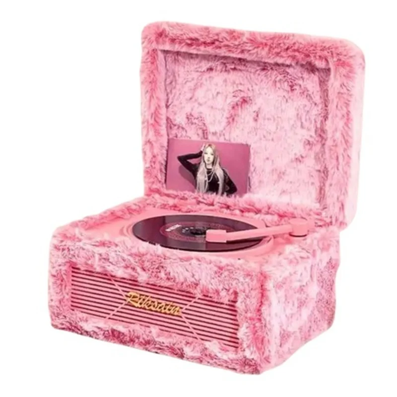 Riksoin Vintage Plush CD Player with Integrated Bluetooth Speaker - Pink