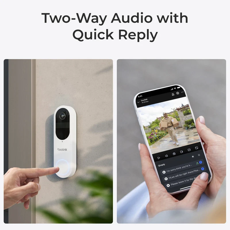 Reolink 2K 4MP Battery Video Doorbell Camera Head-to-Toe View, WiFi ,Two-Way Talk White