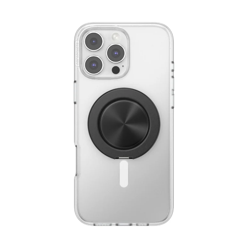 PopSockets PopGrip MagSafe Phone Grip/Stand with Swappable Top Kickout (Alum Radial Black)