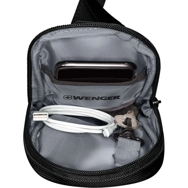 Wenger XE Crossbody Monosling Bag With RFID Protection Recycled PET Black