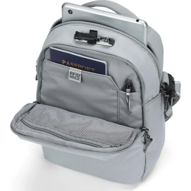 Pacsafe V Companion Anti-Theft Crossbody Bag RFID Tablet Fit Digital Grey