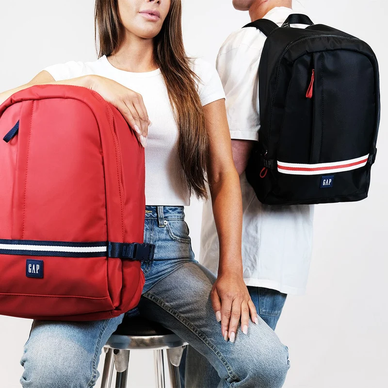 GAP Men's Nylon Travel/School & Casual Backpack Bag w/ Zip Pocket 28x40cm Red