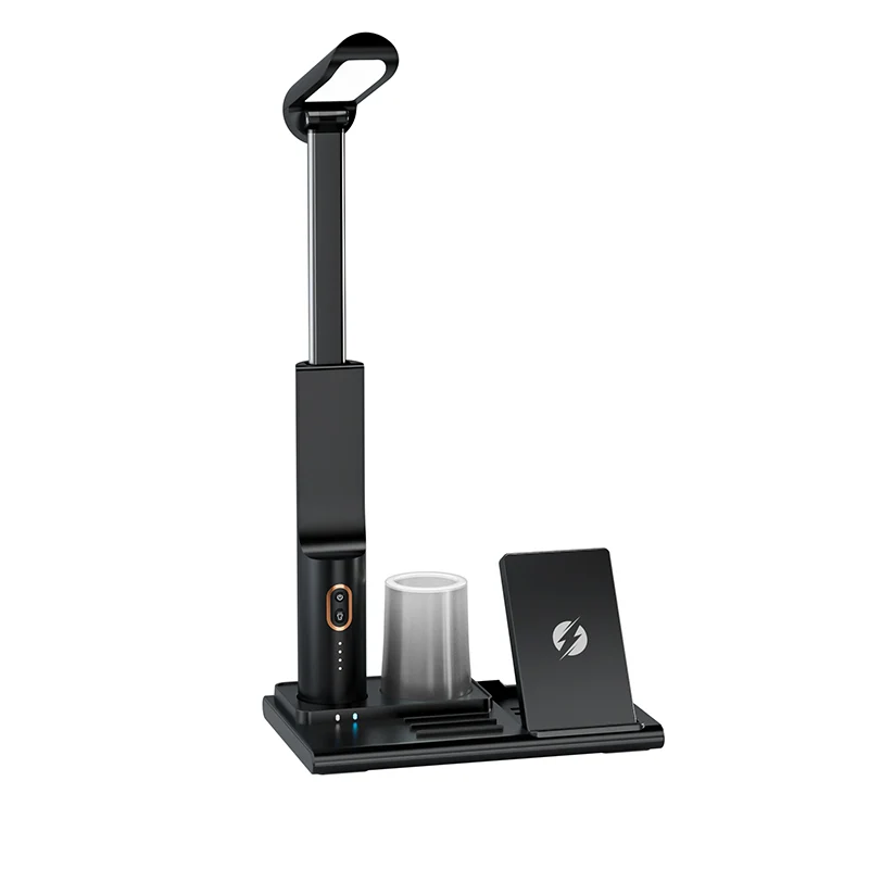 Desk LED Lamp Wireless Charger Station with Pen Container 15W