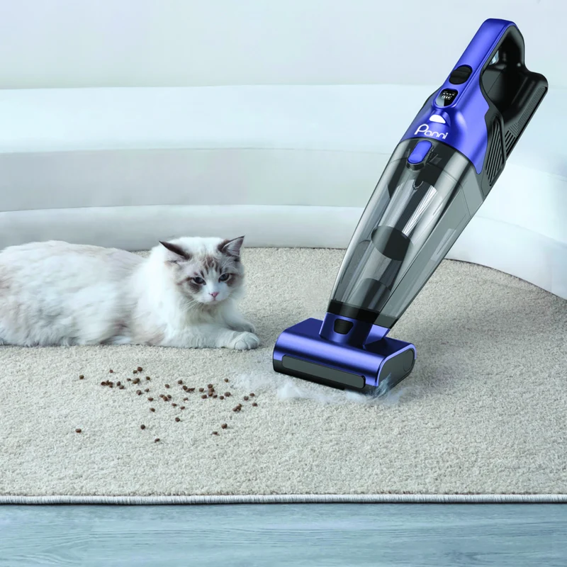 Panni - H5398P Aspirateur à main sans fil pour animaux avec brosse motorisée, pour la maison et la voiture