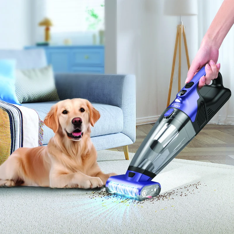 Panni - H5398P Aspirateur à main sans fil pour animaux avec brosse motorisée, pour la maison et la voiture