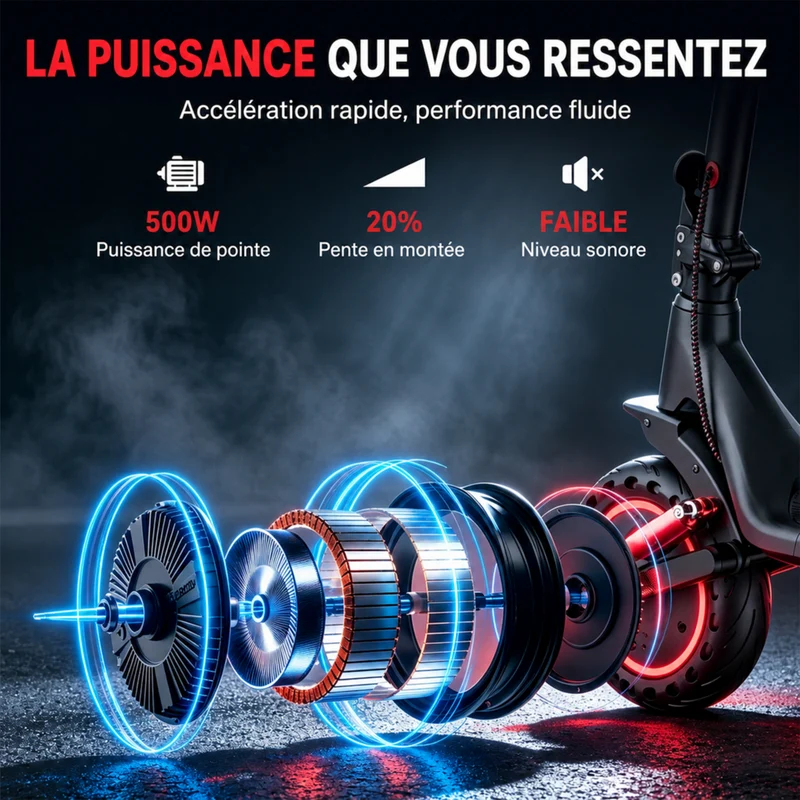 Gyrocopters - Trottinette électrique Flash 6.0 MAX pour adultes et adolescents - Vitesse : 32 km/h - Autonomie : 40 km - Noir
