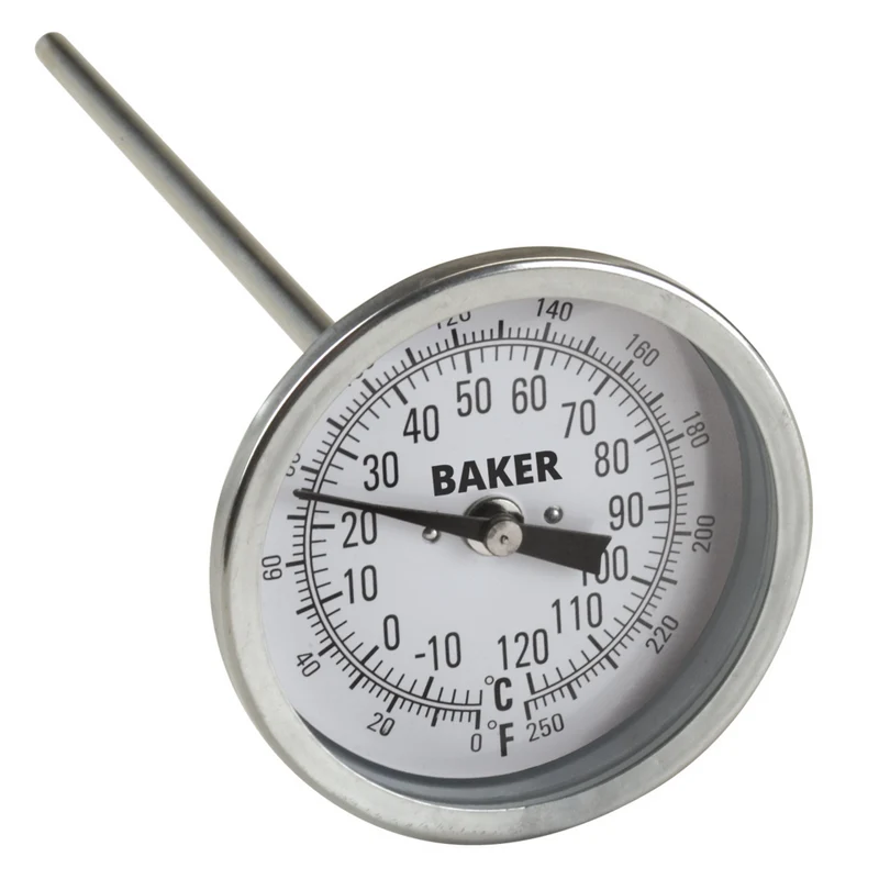 Baker - T3009-250 Thermomètre bilame, 0 à 250°F (-20 à 120°C)