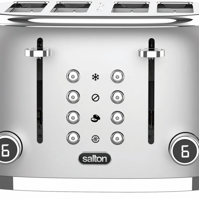 Salton NuRetro Digital 4 Slice Toaster - Metallic Silver