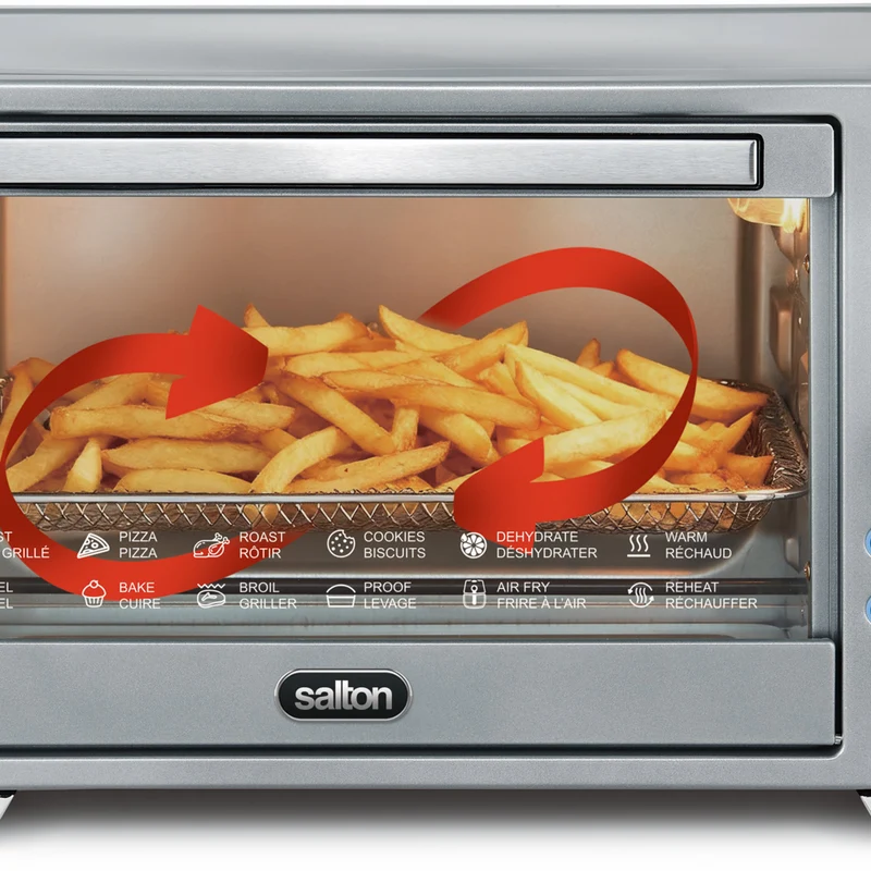 Salton NuRetro Digital Air Fryer Toaster Oven - Metallic Silver