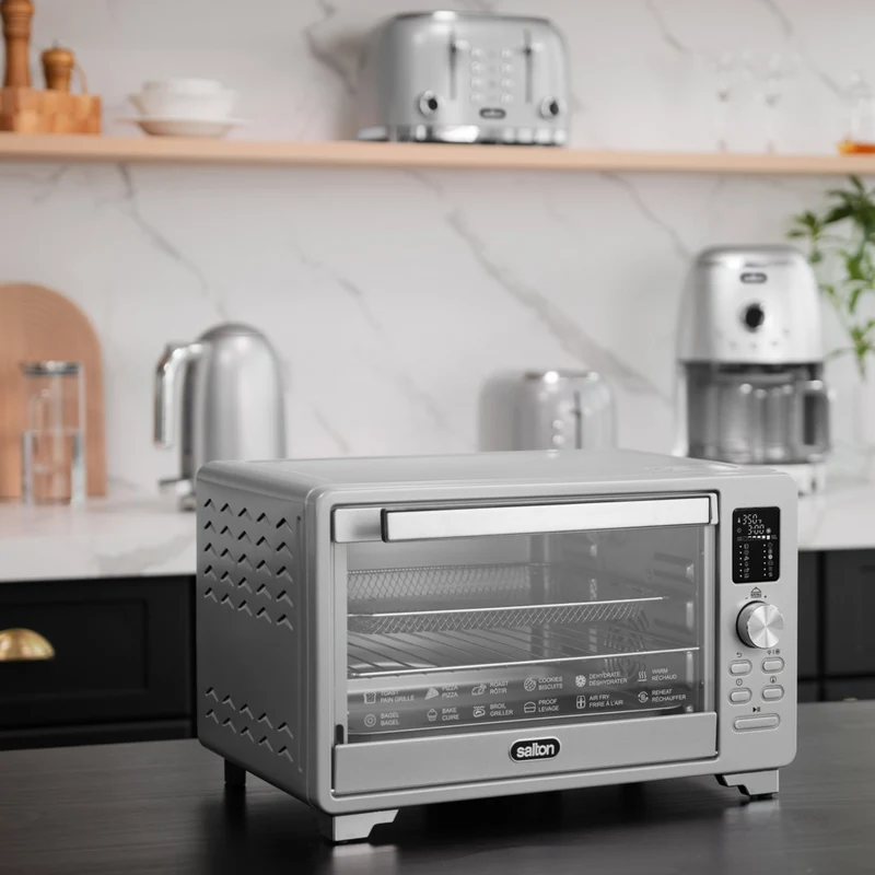 Salton NuRetro Digital Air Fryer Toaster Oven - Metallic Silver