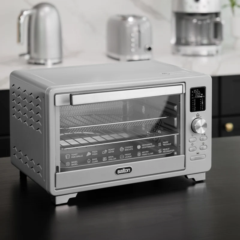 Salton NuRetro Digital Air Fryer Toaster Oven - Metallic Silver