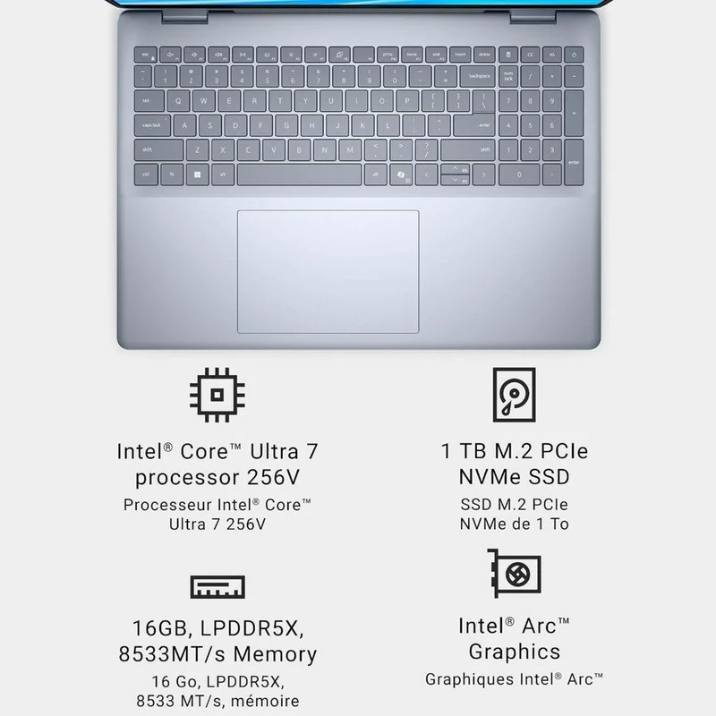 Dell Open Box 16" Plus 16 Touchscreen Copilot+ PC Laptop - Intel Core Ultra 9 288V - 1 TB SSD - 32 GB - Windows 11 Home - Blue