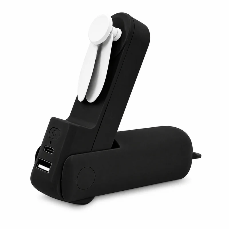 Artikl Foldable Handheld Fan with Power Bank & Emergency Light Function - Black