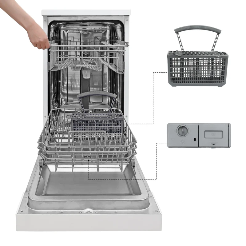 BLACK+DECKER - Lave-vaisselle portatif 18 po - capacité de 8 couverts - 6 programmes de lavage - blanc