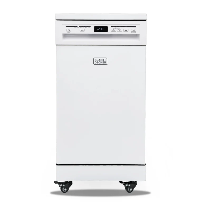 BLACK+DECKER 18" Portable Dishwasher - 8-Place Setting Capacity - 6 Wash Programs - White