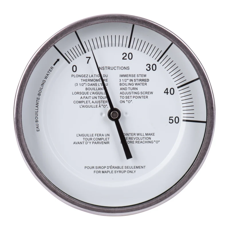 Baker - T5112MSSP Thermomètre à tige pour sirop d'érable, cadran de 5", tige de 12"