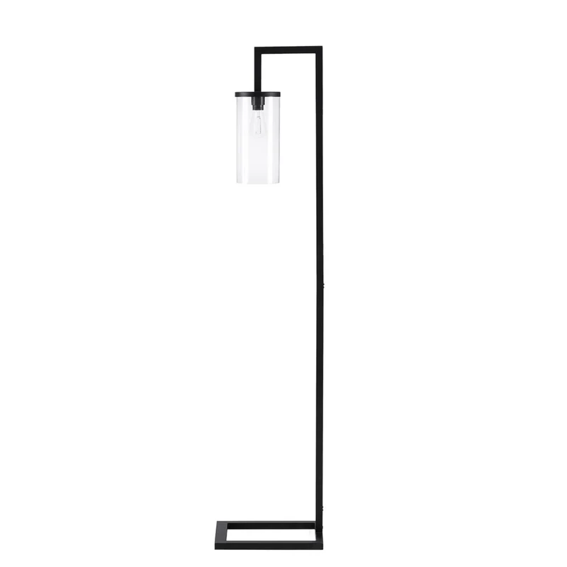 Monarch Specialties - 9656 68"H Lampadaire - Métal Noir/Abat-Jour En Verre