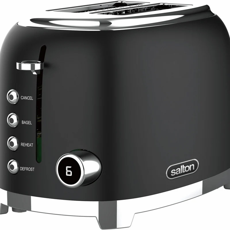 Salton NuRetro Digital 2 Slice Toaster - Midnight Black