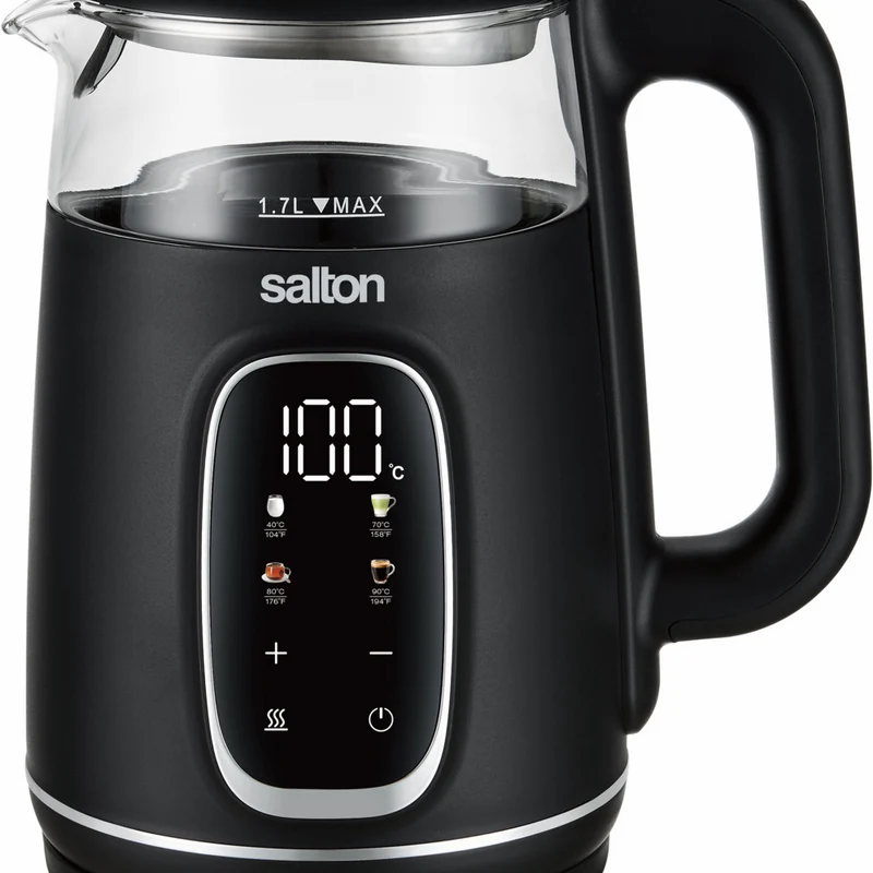 Salton Digital Touch Double Wall 1.7 L Glass Kettle - Black