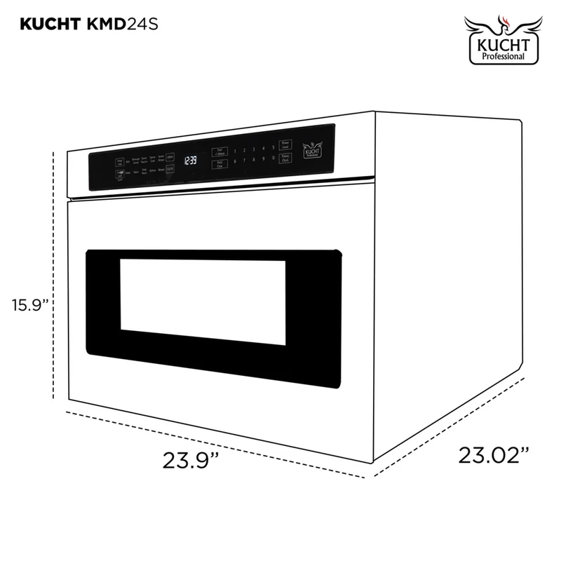 Kucht - Four micro-ondes encastré 24 po, 1,2 pi³ - Tiroir micro-ondes - Acier inoxydable