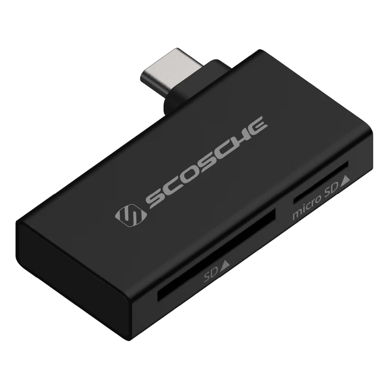 Scosche High Speed 2-in-1 USB-C - SD Memory Card Reader - Black