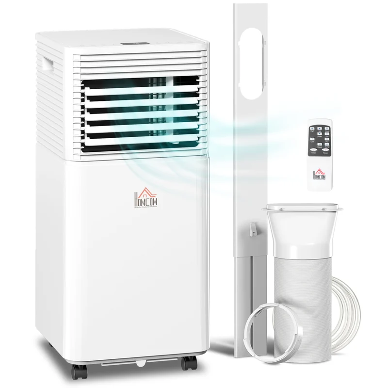 HOMCOM - Climatiseur silencieux 10 000 BTU avec télécommande - blanc