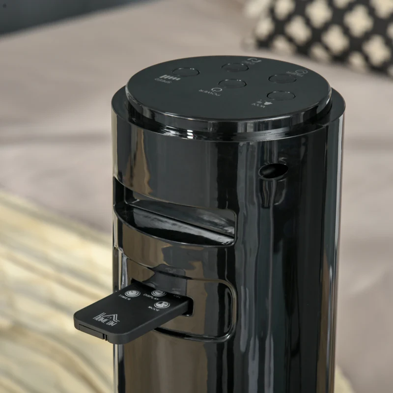 HOMCOM - Ventilateur tour sur pied 46 po H pour la maison avec oscillation et minuterie 12H - noir