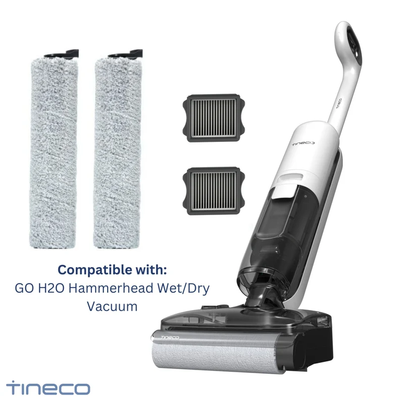 Tineco - Kit d’accessoires pour laveuse de plancher GO H2O Hammerhead - 2 brosses, 2 filtres
