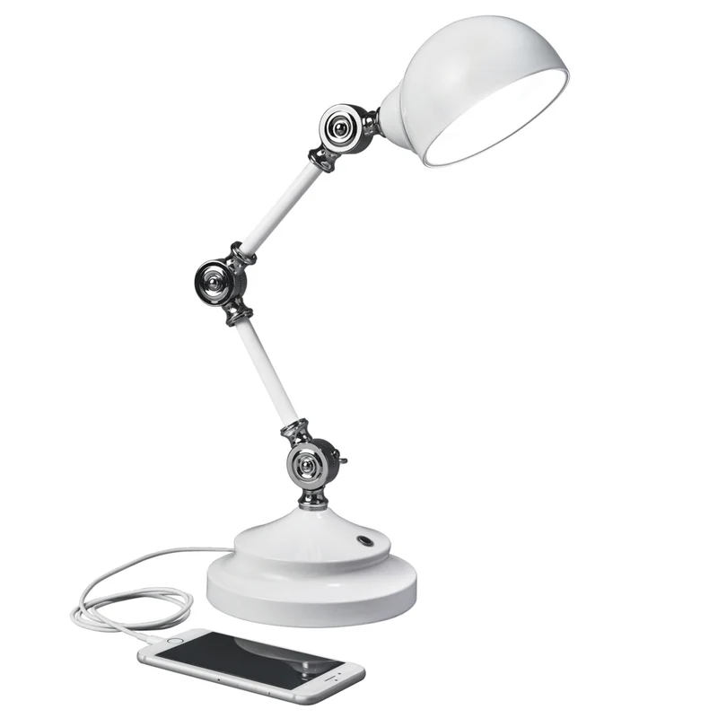 OttLite - Lampe de bureau LED Revive avec charge USB - Clearsun - Blanche