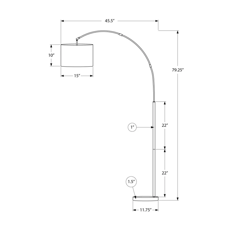 Monarch Specialties - 9640 79"H Lampadaire - Métal En Laiton/Abat-Jour Beige