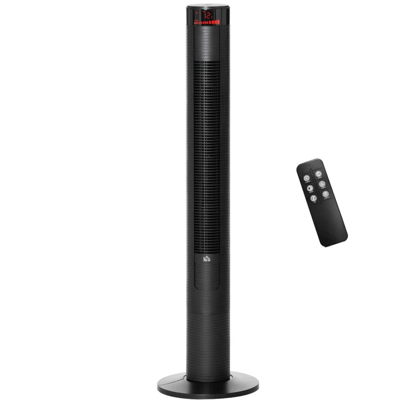 HOMCOM - Ventilateur tour 46 po pour chambre à coucher avec télécommande - noir