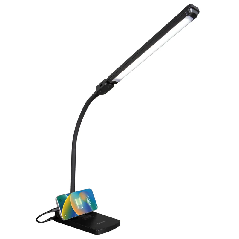 OttLite - Lampe de bureau LED pivotante avec charge USB - Clearsun - Noir