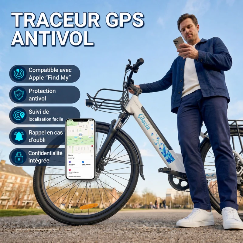 Gyrocopters - Vélo électrique Glacia pour adultes et adolescents - Vitesse 45 km/h - Autonomie (assistance) 93 km - Blanc